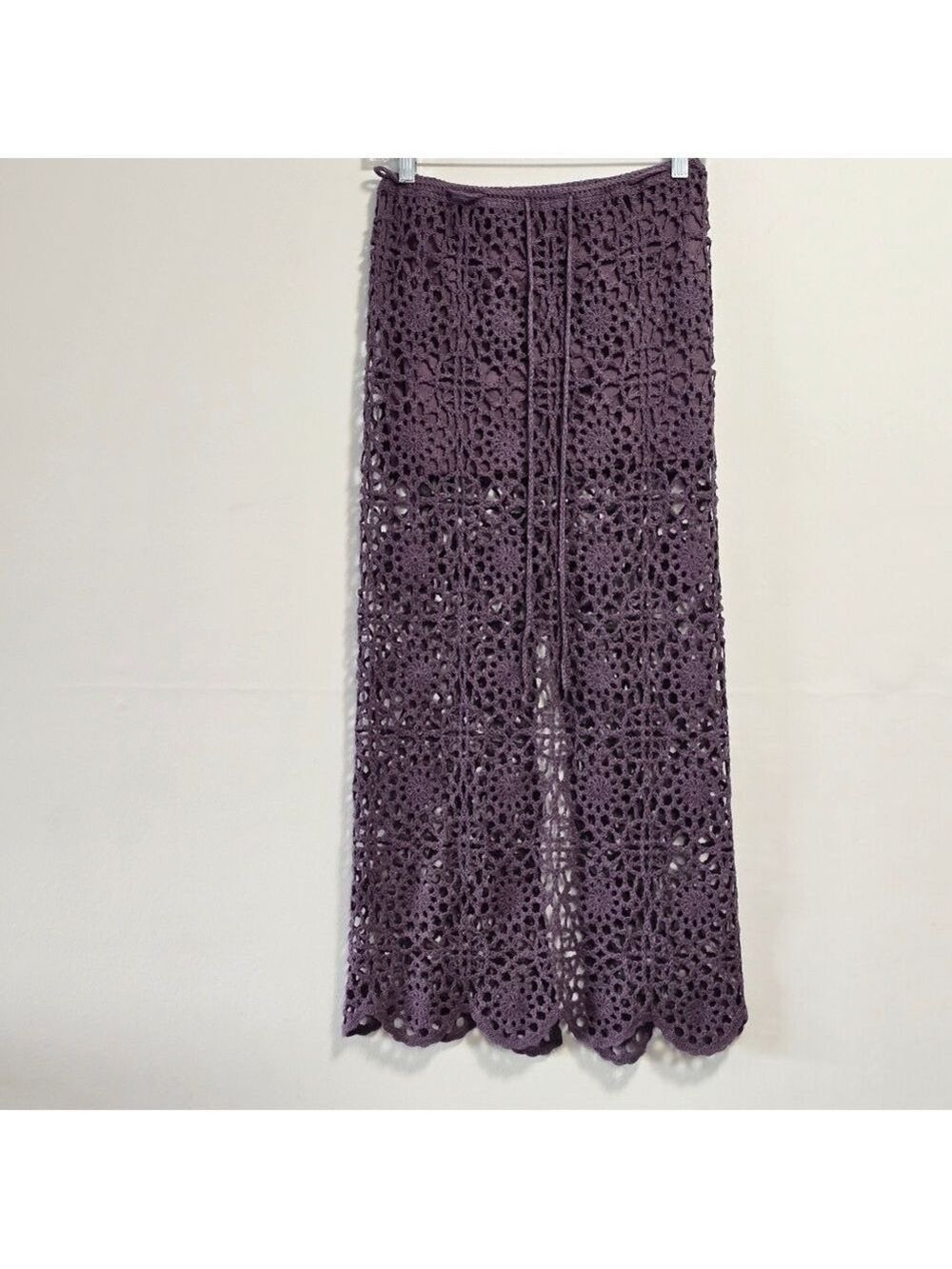Pull &Bear Elegant Purple Crochet Skirt
